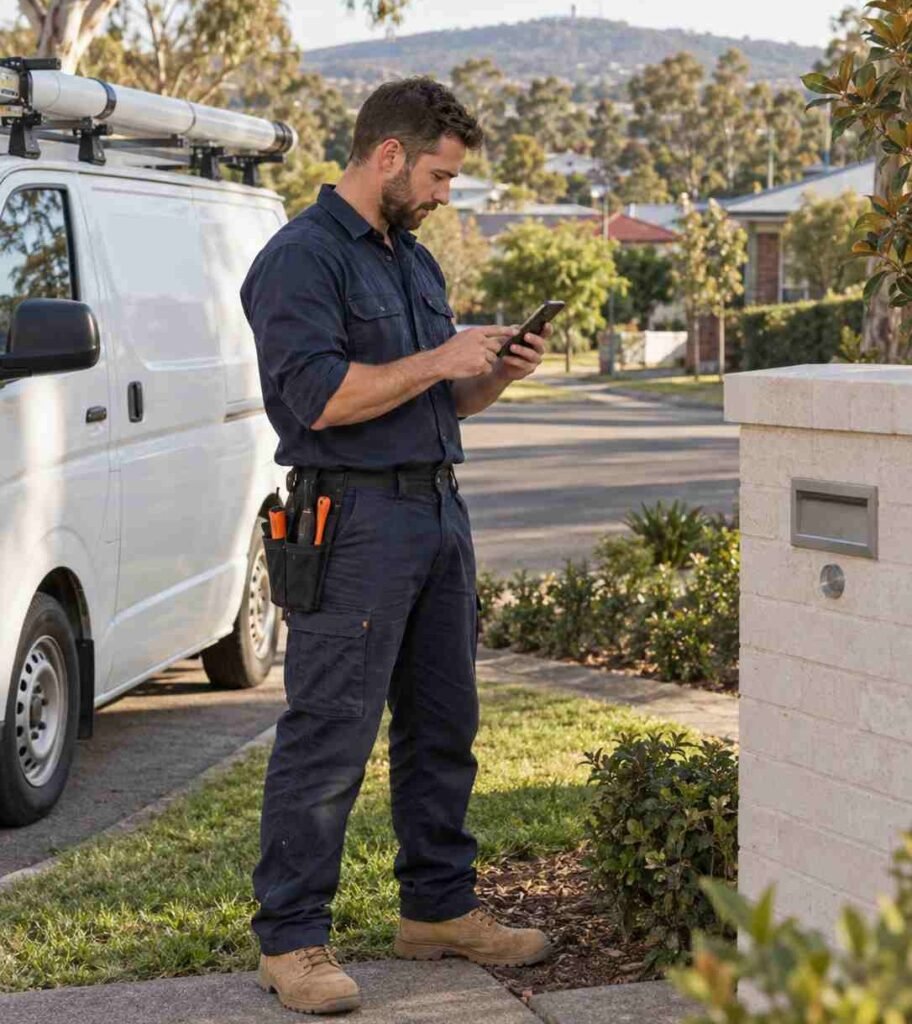 agga Wagga tradie confirming a local customer location