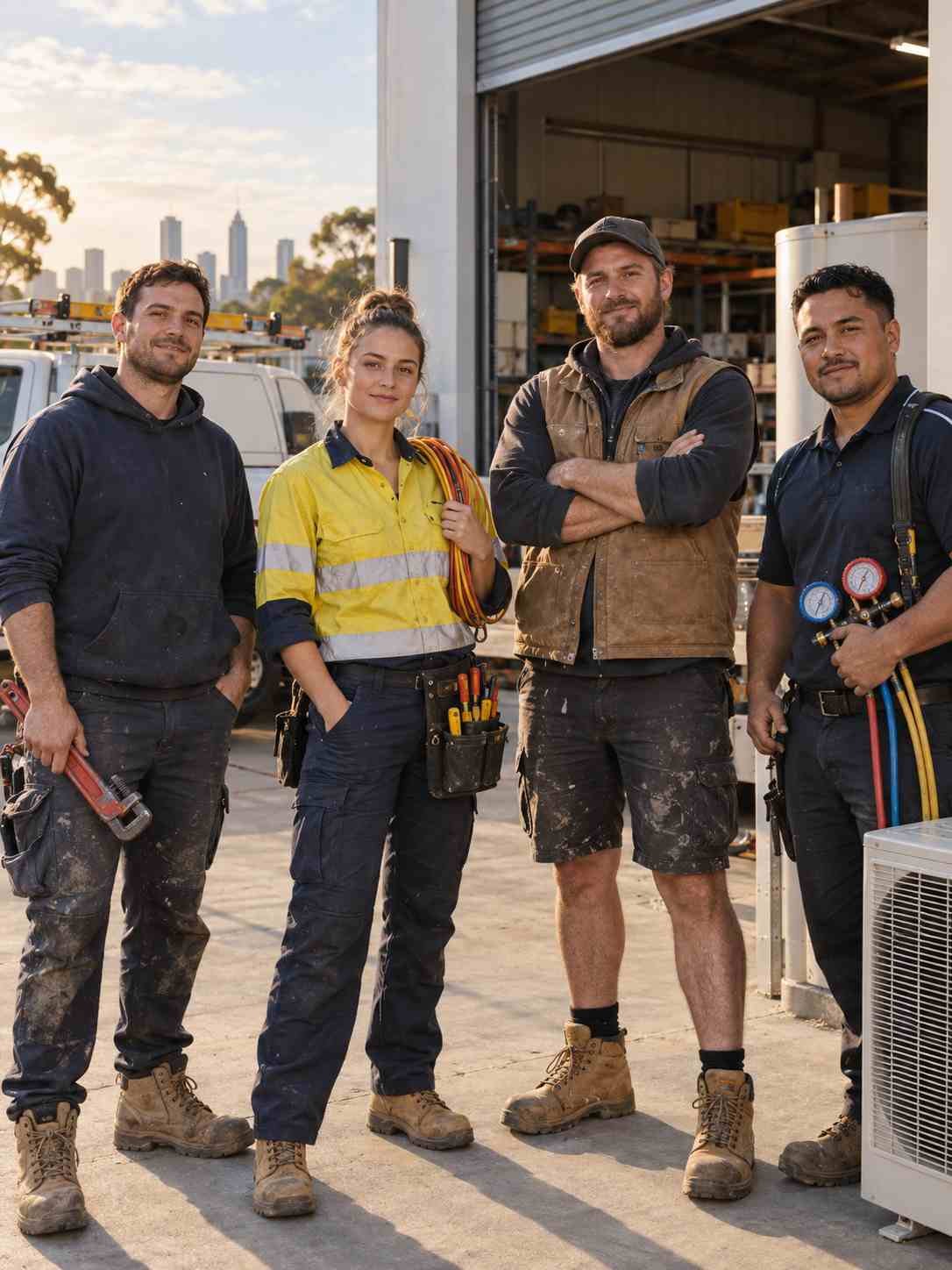 Perth Trade Businesses Perth tradespeople outside a local workshop